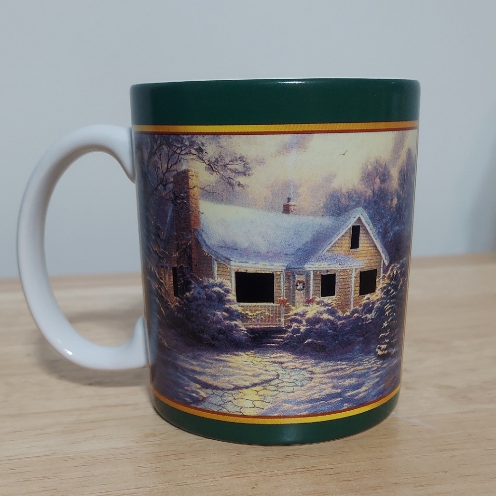 Thomas Kinkade "Painter of Light" Christmas Cottage coffee mug from 2007 - Picture 2 of 4